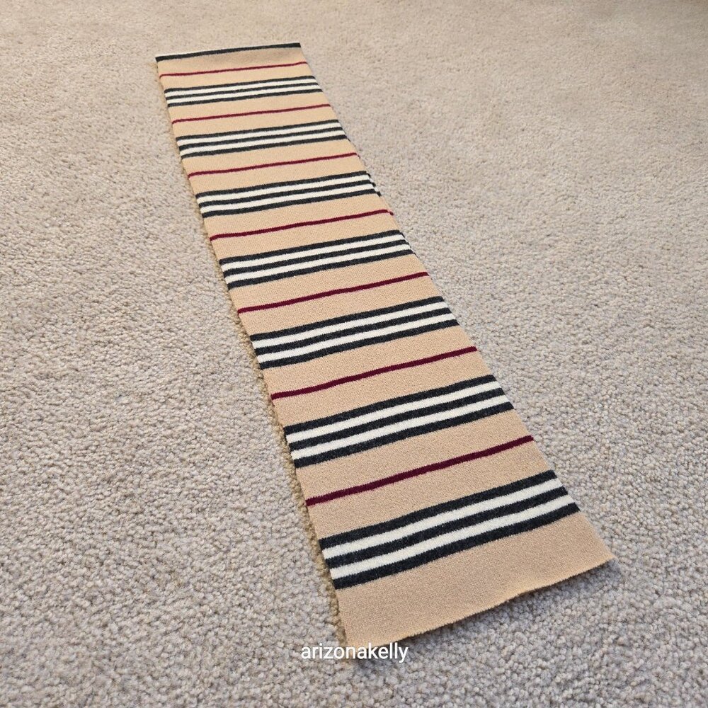 Burberry Rare Vintage KNIT Lambswool Scarf PERFECT - Picture 10 of 11